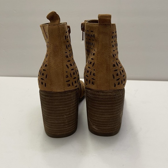 Carlos by Carlos Santana Tacey Tawny Tan Open Toe Cutout Zip Ankle Bootie Size 6 - Picture 5 of 11